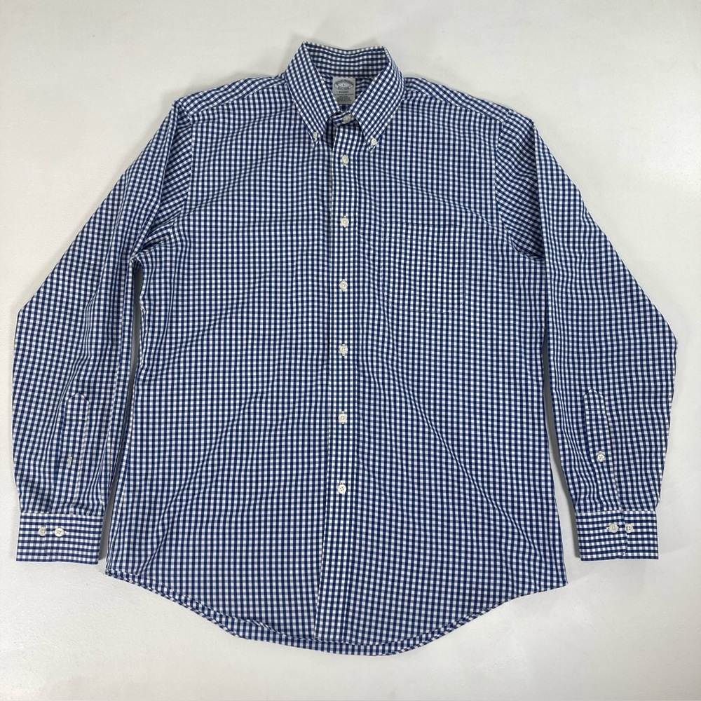 Brooks Brothers Regent Shirt  Mens L Supima Cotton Non Iron Stretch Gingham